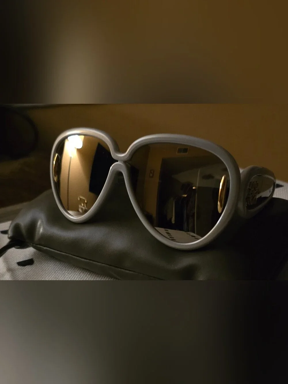 Loewe Iridescent Gray  Frame Sunglasses with Mirror Lenses